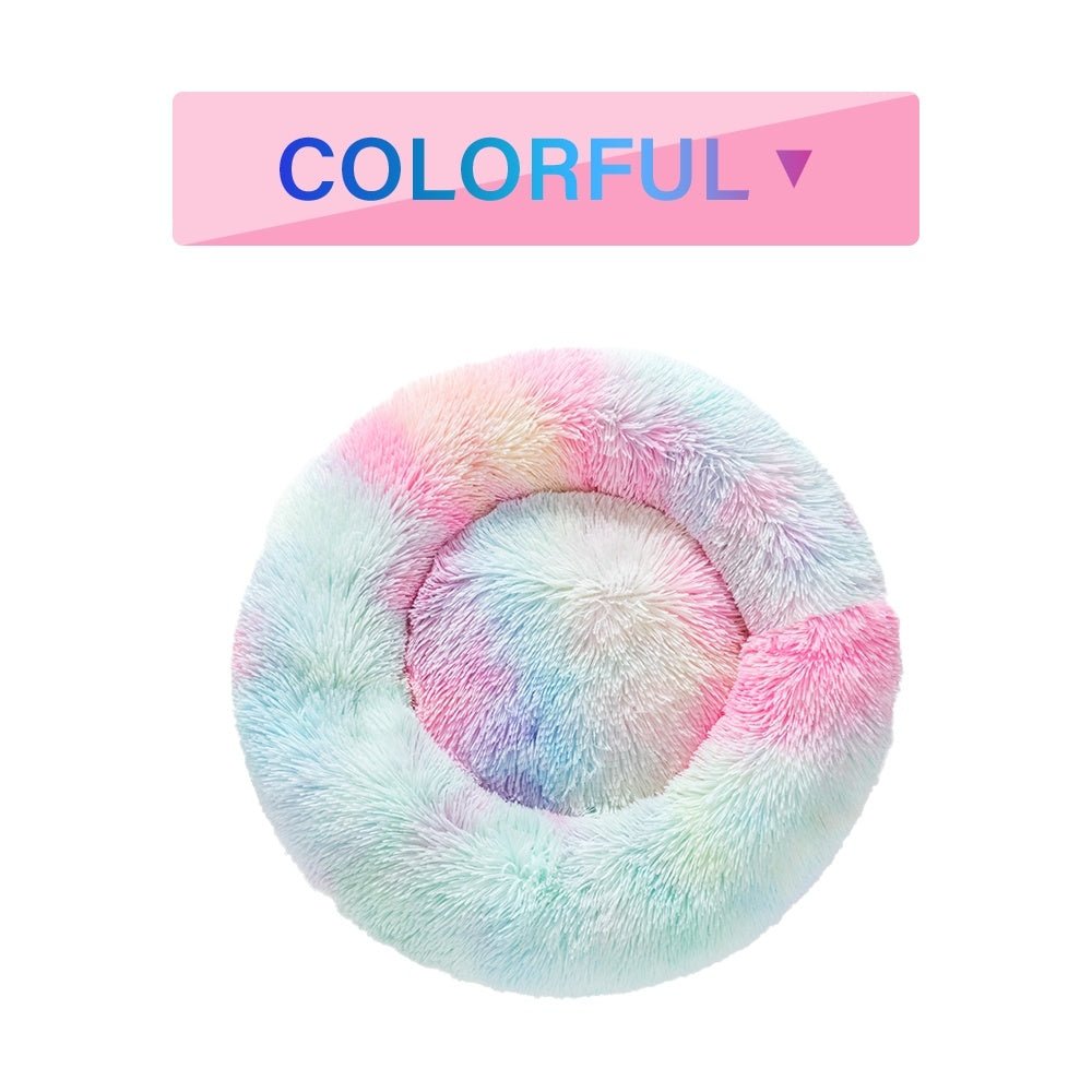 Fluffy Donut Dog Bed Warm Soft Long Plush Pet Cushion Dog House Cat Bed Washable Pet Sofa Mat Calming Samll Large Dog Beds - Cozypaws.fitCat FurnitureCozypaws.fitCJGY1616904-L-Colorful without zipperLColorful without zipper7674f90686a9ff33a37676757f7deeeb