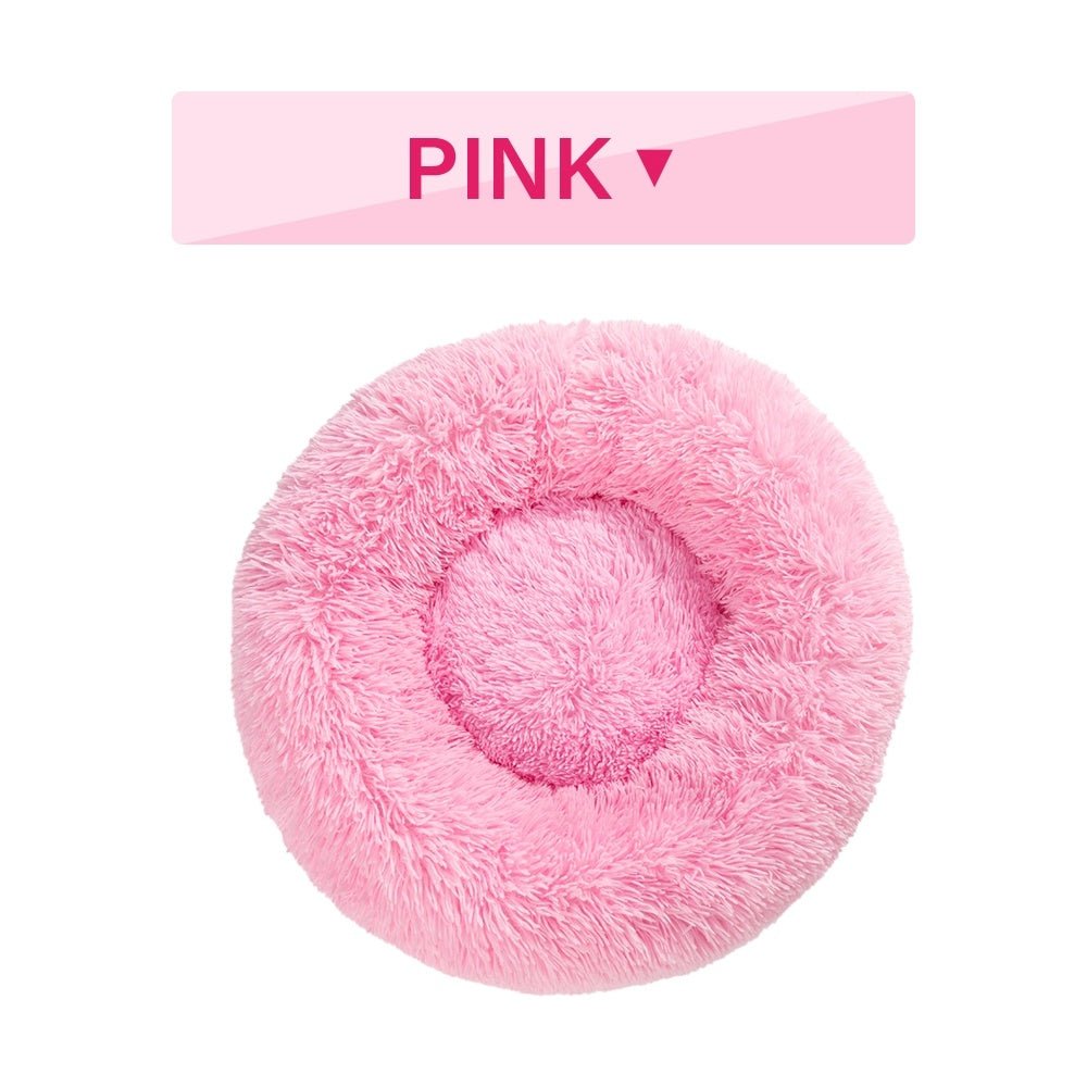 Fluffy Donut Dog Bed Warm Soft Long Plush Pet Cushion Dog House Cat Bed Washable Pet Sofa Mat Calming Samll Large Dog Beds - Cozypaws.fitCat FurnitureCozypaws.fitCJGY1616904-L-Pink without zipperLPink without zipper28d334e70fecbbb3f889eb232f674302