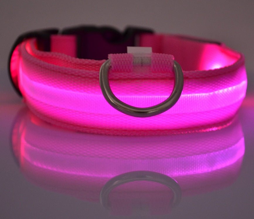 Nylon LED Pet Dog Luminous Collar Night Safety Flashing Glow in Dark Dog Cat Leash Adjustable Pet Supplies - Cozypaws.fitCat FurnitureCozypaws.fitCJJJCWGY00032-pink-L-batterypinkLbattery443aca1739093afefdec1242fe2b8cd8