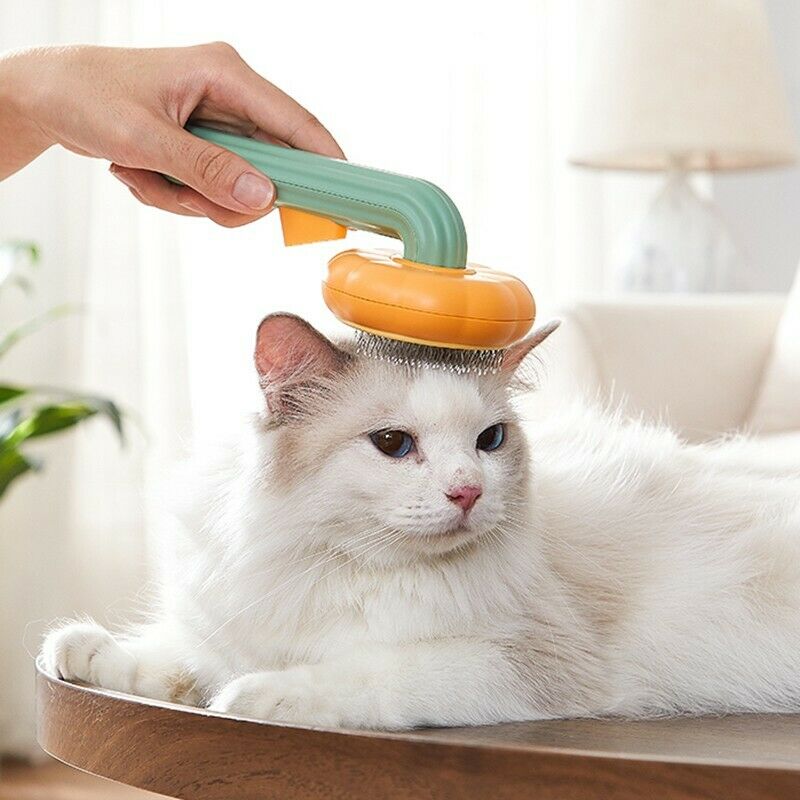 Pet Pumpkin Brush, Pet Grooming Self Cleaning Slicker Brush For Dogs Cats Puppy Rabbit, Cat Brush Grooming Gently Removes Loose Undercoat, Mats Tangled Hair Slicker Brush - Cozypaws.fitCat FurnitureCozyPawsCJMY1547493-PumpkinPumpkinbaf4a06297e4b334468be77eaab8710f