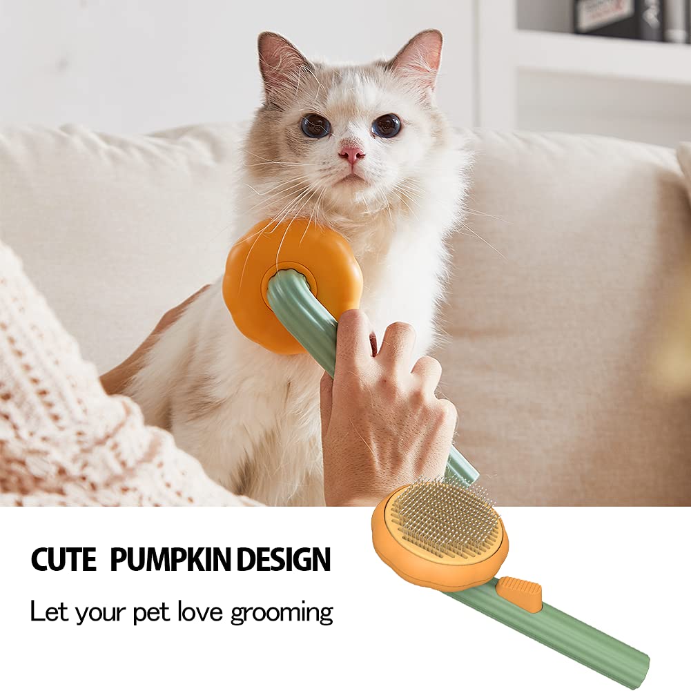 Pet Pumpkin Brush, Pet Grooming Self Cleaning Slicker Brush For Dogs Cats Puppy Rabbit, Cat Brush Grooming Gently Removes Loose Undercoat, Mats Tangled Hair Slicker Brush - Cozypaws.fitCat FurnitureCozyPawsCJMY1547493-PumpkinPumpkind17ce9f776ca97f75c39f055c177210f