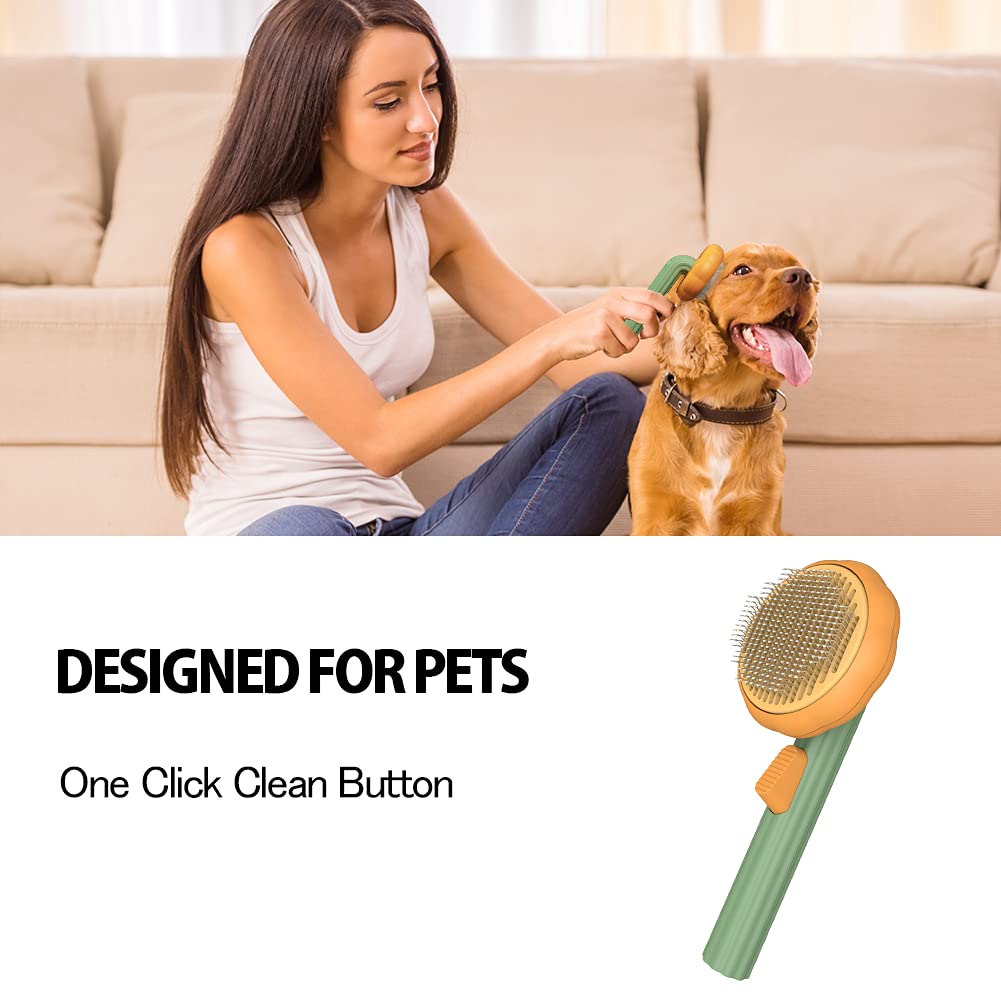 Pet Pumpkin Brush, Pet Grooming Self Cleaning Slicker Brush For Dogs Cats Puppy Rabbit, Cat Brush Grooming Gently Removes Loose Undercoat, Mats Tangled Hair Slicker Brush - Cozypaws.fitCat FurnitureCozyPawsCJMY1547493-PumpkinPumpkind97fd07f37228f7f6d683f6a528ba4fa