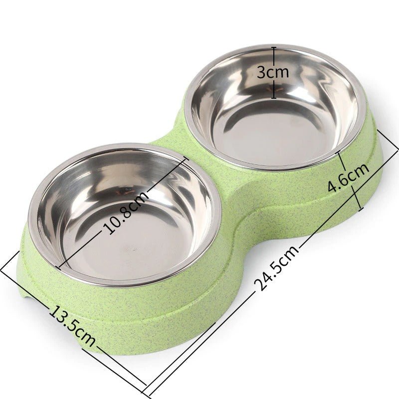 Double Pet Bowls Dog Food Water Feeder Stainless Steel Pet Drinking Dish Feeder Cat Puppy Feeding Supplies Small Dog Accessories - Cozypaws.fitCat FurnitureCozypaws.fitCJJJCWGY04463-GreenGreen13bf29671e04420a3e6fc7dfd15c5a9a