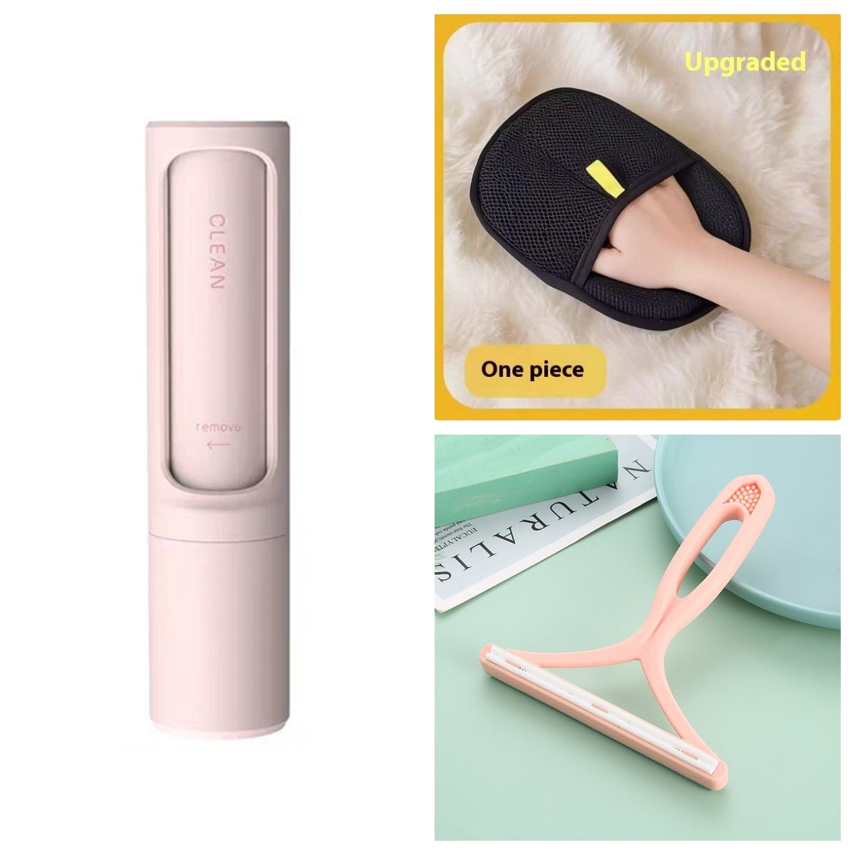2-1 Reusable Pet Hair Remover Brush Lint Roller Portable Effective Self Cleaning Tool for Cat Dog Fur Hair Dust Removal Brush - Cozypaws.fitCat FurnitureCozypaws.fitCJGY103503908HSPink Set21c48dcbb92c71e4ed1313a57b19c952