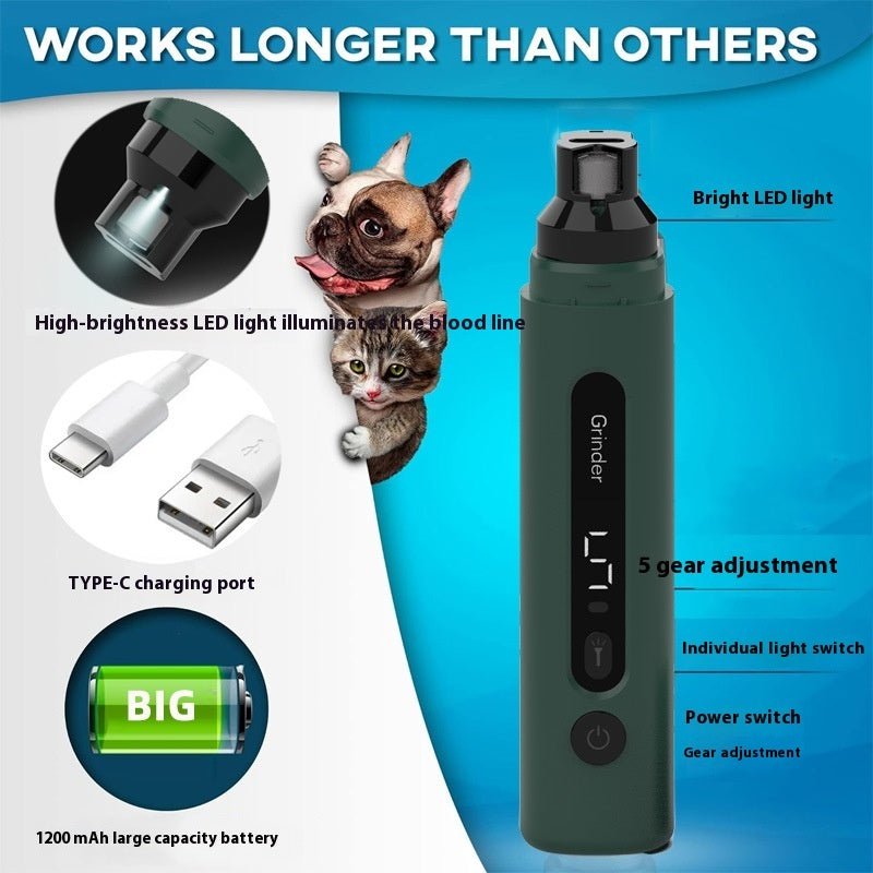 Dog Nail Grinder Electric Pet Nail Trimmers Rechargeable Cat Nail Grinders Super Quiet With 5-Speed Setting For Small Medium Large Dogs Cats Claw Care Pet Products - Cozypaws.fitCat FurnitureCozypaws.fitCJGY200835705EVDeep Green set2a321ecb9645b4de0f8e7a6c80063078
