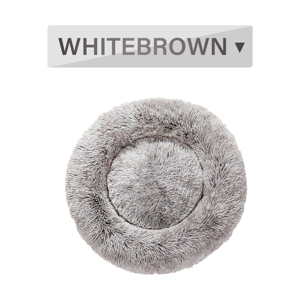 Fluffy Donut Dog Bed Warm Soft Long Plush Pet Cushion Dog House Cat Bed Washable Pet Sofa Mat Calming Samll Large Dog Beds - Cozypaws.fitCat FurnitureCozypaws.fitCJGY1616904-L-White Brown without zipperLWhite Brown without zipper8422c3d52b31d8d94e5c1a4719158e2b