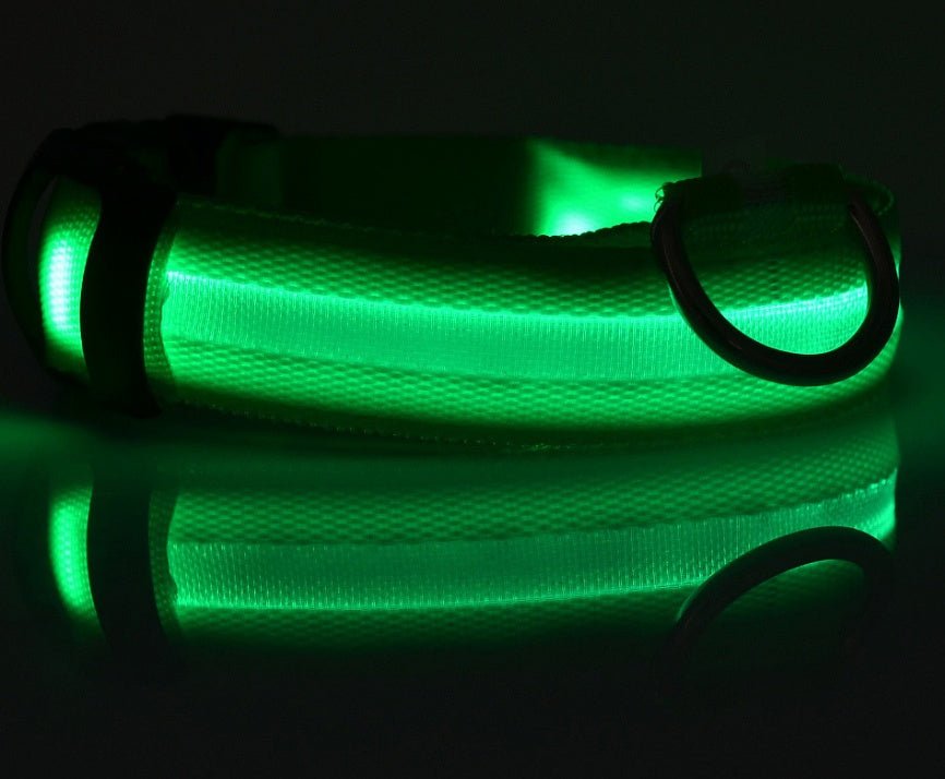 Nylon LED Pet Dog Luminous Collar Night Safety Flashing Glow in Dark Dog Cat Leash Adjustable Pet Supplies - Cozypaws.fitCat FurnitureCozypaws.fitCJJJCWGY00032-green-L-batterygreenLbatterydd0233d0ec2a2e6dd5aec4d1e8681a88