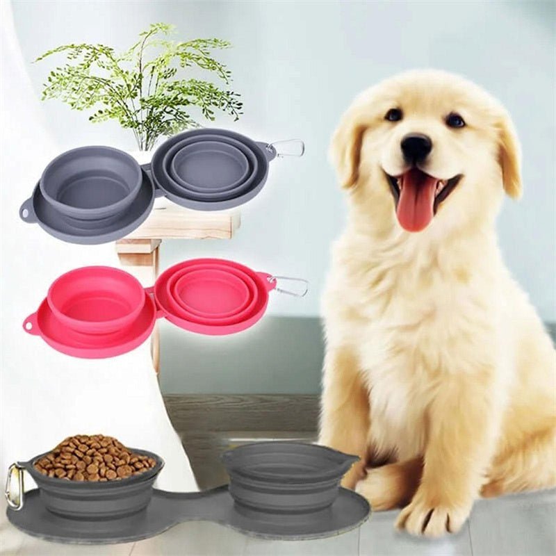 Rubber Foldable Double Bowl Pet Feeding Bowl Pets Supplies Dog Cat Bowls - Cozypaws.fitCat FurnitureCozypaws.fitCJGY150855503CXSetbc17797794c63a65fa39641b3ec1c892