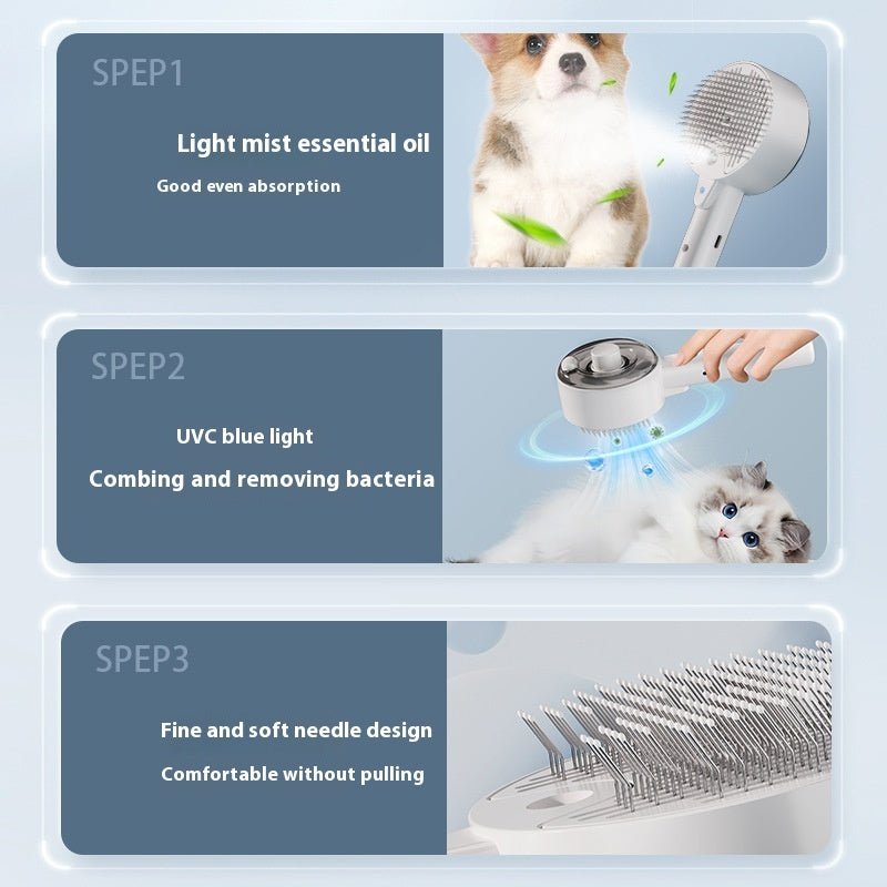 Animal Hair Remover Brush Dog And Cat Steam Brush Pet Self Cleaning Dog Brush Grooming Removes Cat Hairs Cat Dog Accessories Pet Products - Cozypaws.fitCat FurnitureCozypaws.fitCJYD207827101AZCeramic White1PC6a424b986f209adaa283022bf47a97c9