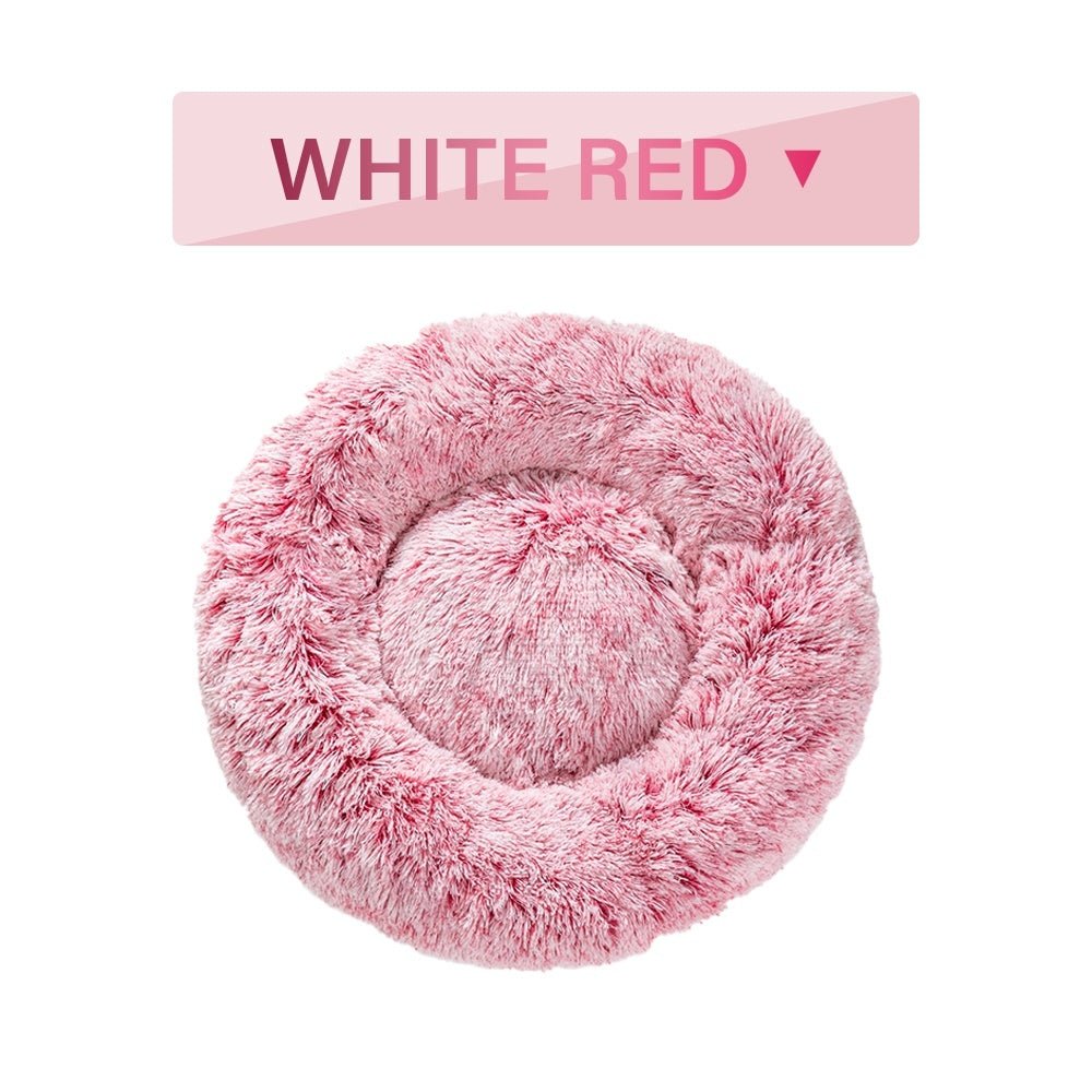 Fluffy Donut Dog Bed Warm Soft Long Plush Pet Cushion Dog House Cat Bed Washable Pet Sofa Mat Calming Samll Large Dog Beds - Cozypaws.fitCat FurnitureCozypaws.fitCJGY1616904-L-White Red without zipperLWhite Red without zipper69c77c2cd3ba748cdb3bd3e30858f63d