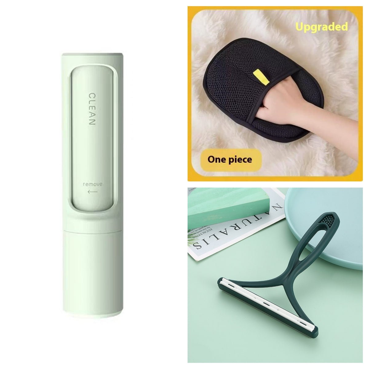 2-1 Reusable Pet Hair Remover Brush Lint Roller Portable Effective Self Cleaning Tool for Cat Dog Fur Hair Dust Removal Brush - Cozypaws.fitCat FurnitureCozypaws.fitCJGY103503907GTGreen Set3dfec3781b0249dffc36f8988c4c79c0