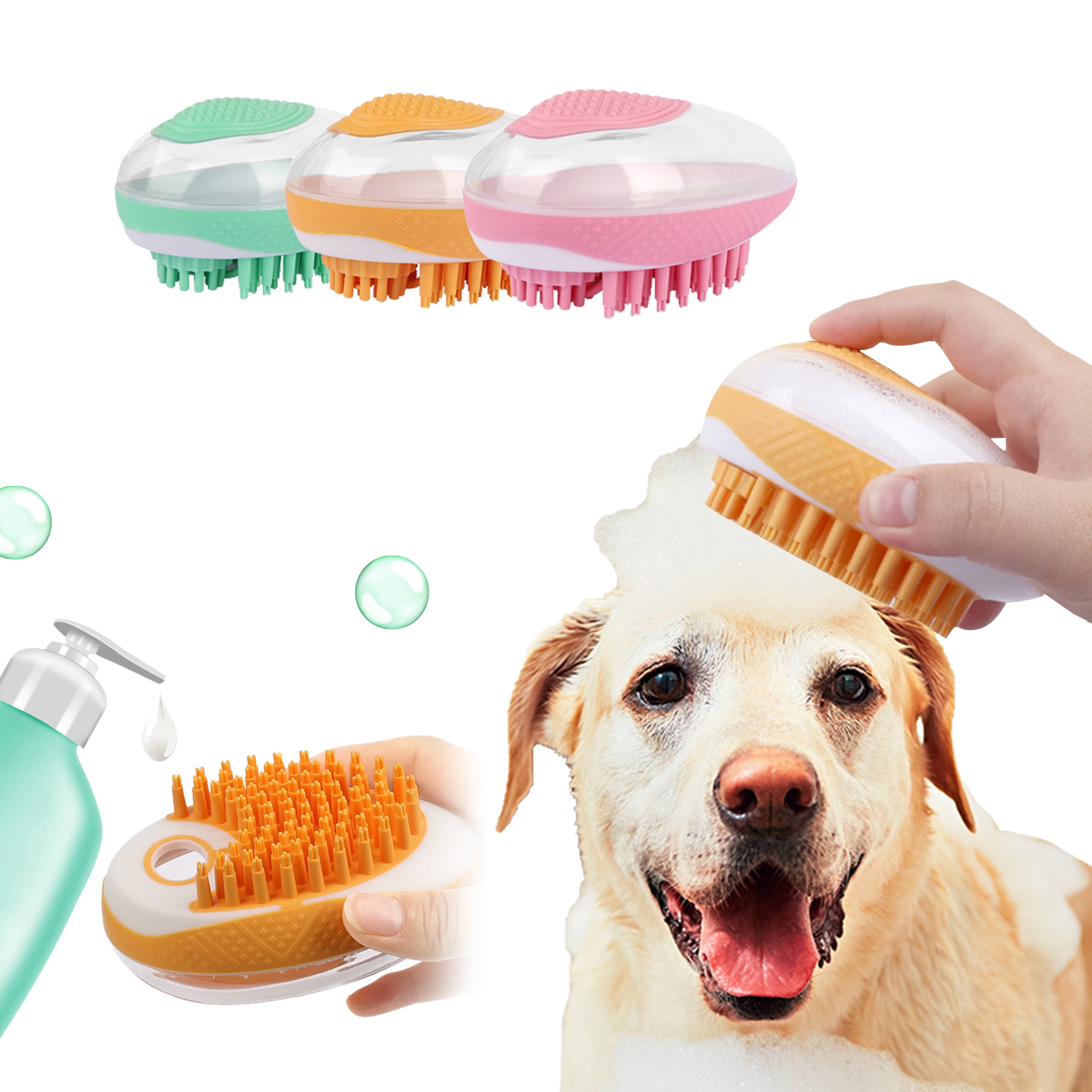 Dog Cat Bath Brush 2-in-1 Pet SPA Massage Comb Soft Silicone Pets Shower Hair Grooming Cmob Dog Cleaning Tool Pet Products - Cozypaws.fitCat FurnitureCozypaws.fitCJYC154874603CXGreen8b3904a79ba23e5d44001d47278dc664